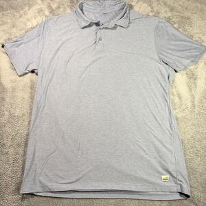 Vuori Strato Tech Polo Mens Medium Light Blue Heather Short Sleeve Shirt V188